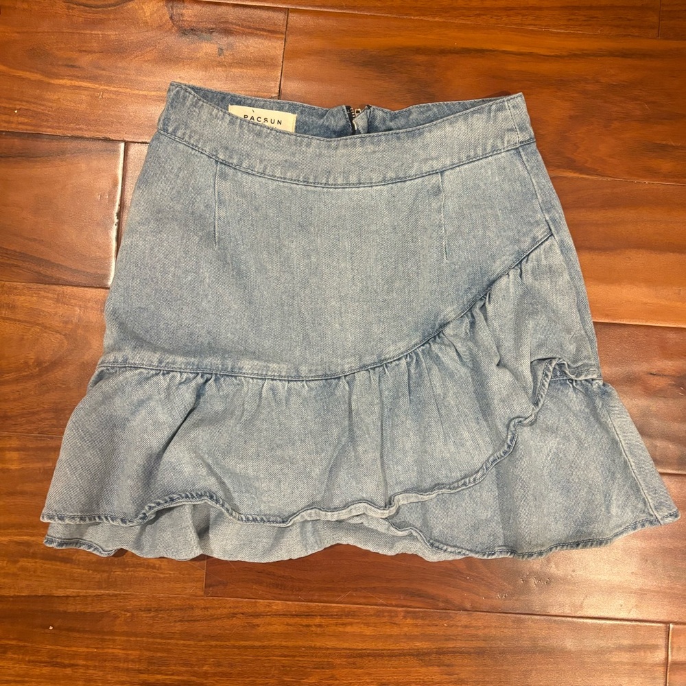 Pacsun denim ruffle mini skirt size 24